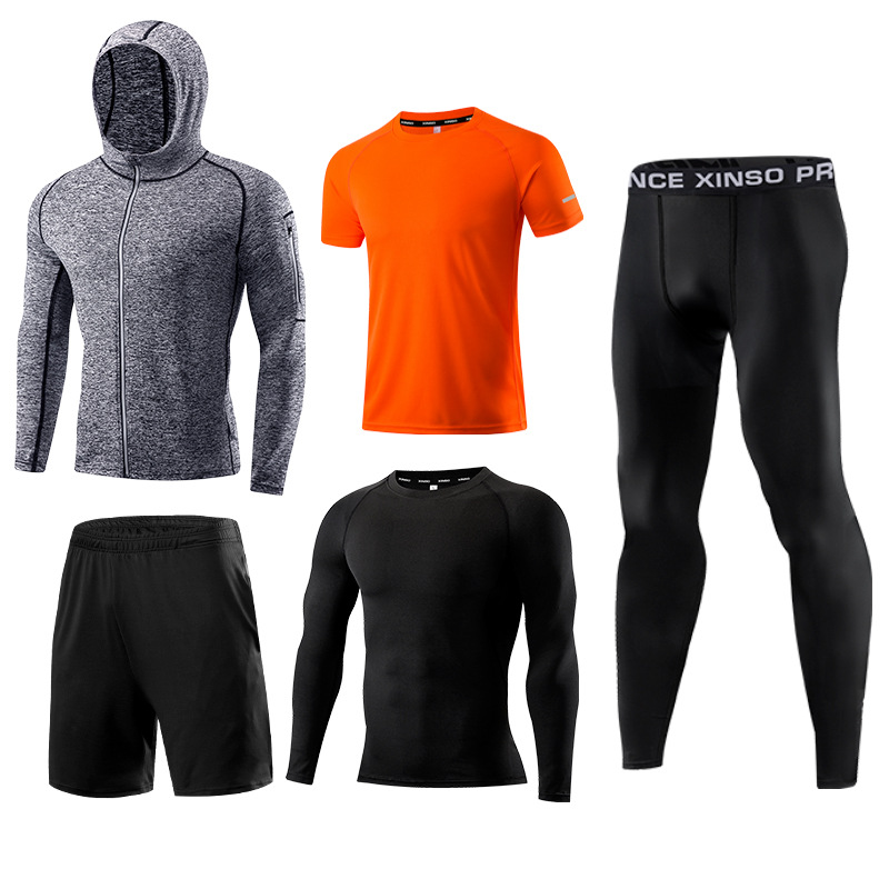 5-Piece Men's Fitness Clothes  - Running Gear Autumn avaliação e preço