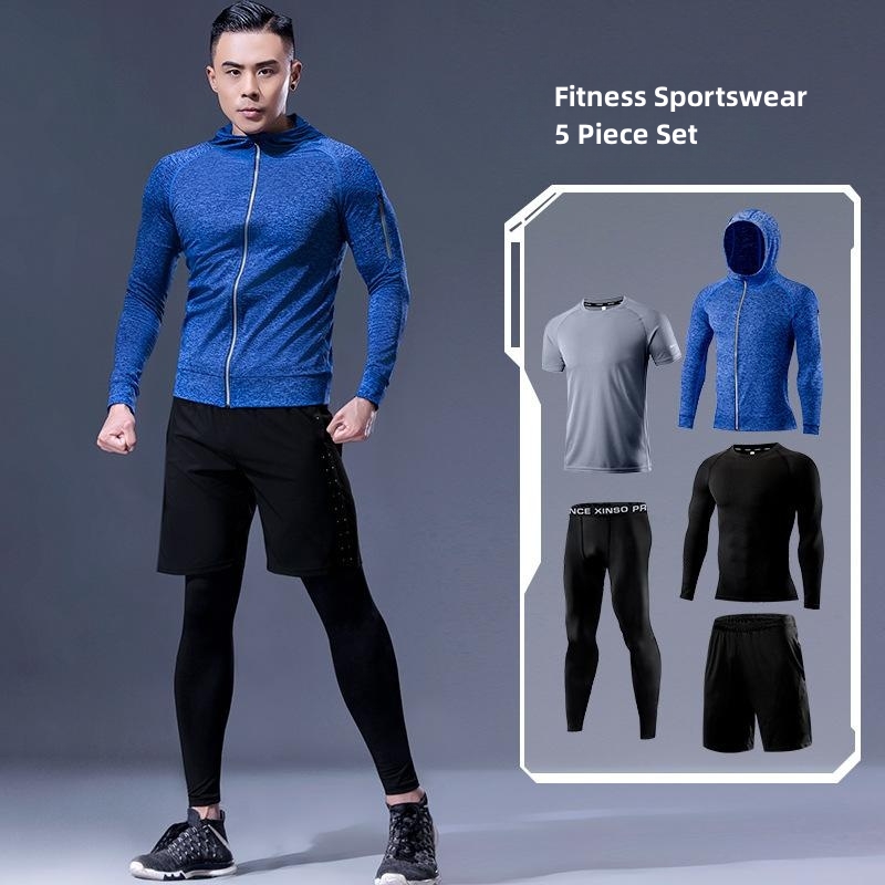 5-Piece Men's Fitness Clothes  - Running Gear Autumn avaliação e preço