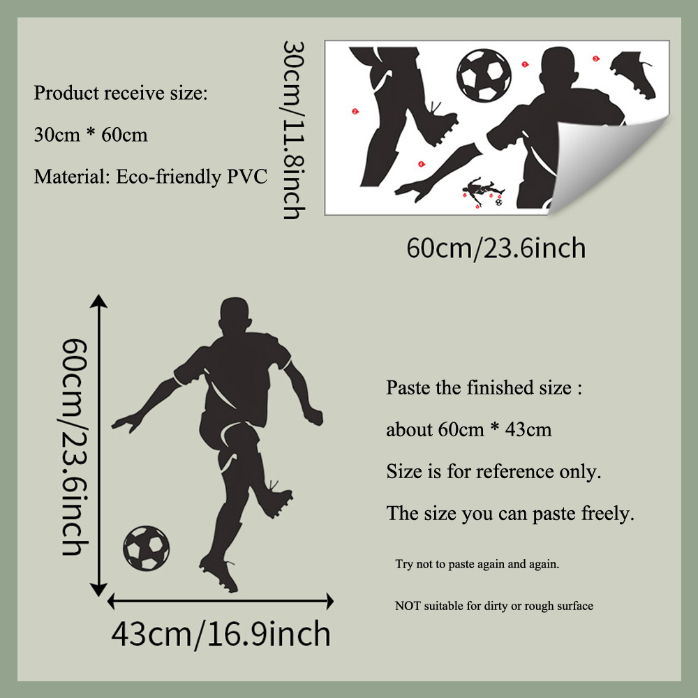 Football Player Silhouette Wal - Blister Plaster Sport avaliação e preço