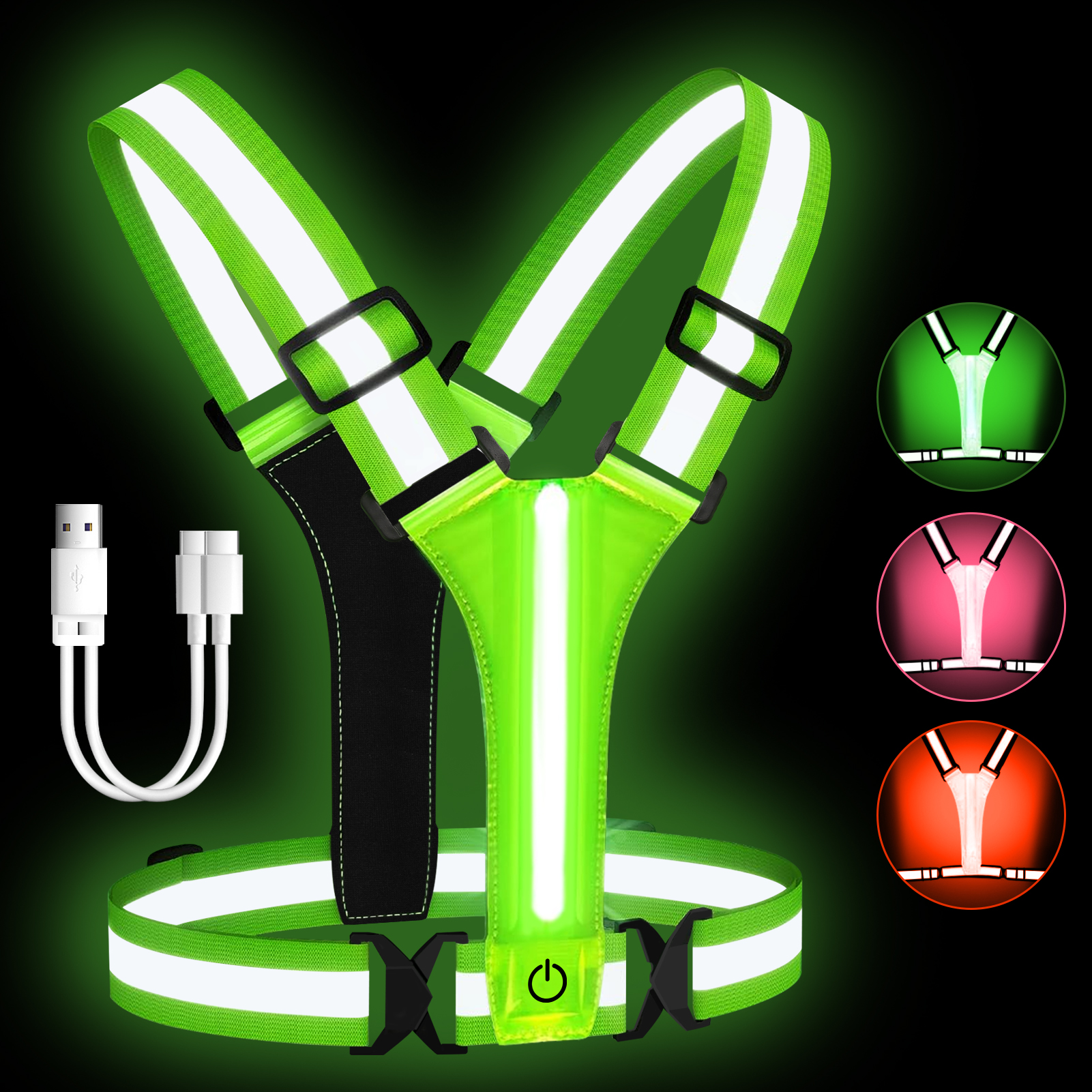 Adjustable LED Reflective Vest - Running Gear Autumn avaliação e preço