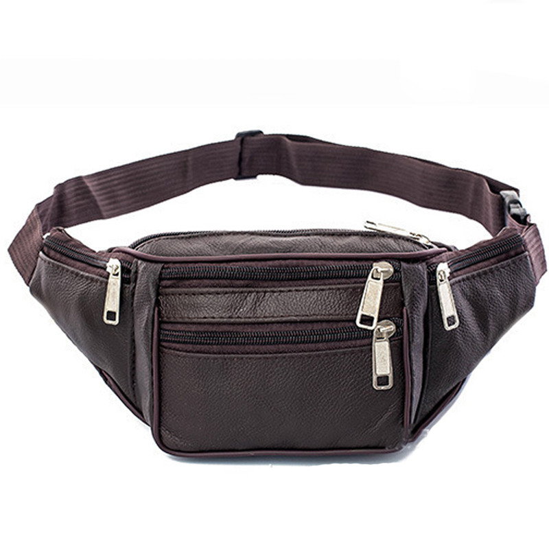 Leather Men Waist Chest Bag Th - Running Gear Belt avaliação e preço