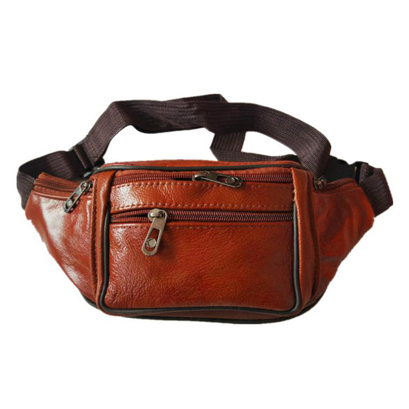 Leather Men Waist Chest Bag Th - Running Gear Belt avaliação e preço